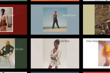 Screenshot of a digital portfolio grid showing multiple creative photography and design projects by Mouthwash Studio for Artworld