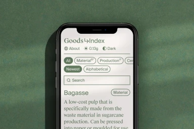 Smartphone displaying a digital resource interface against a green textured background with harsh shadows.