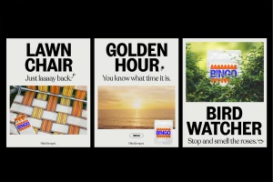 Three vertical poster mockups featuring bold typography, scenic photography, and branding for Carmel Cannabis