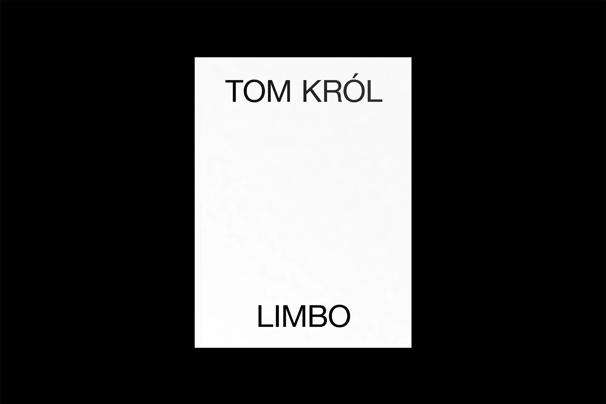 A graphic book cover with black text on a white rectangle, set against a black background, featuring the title 'LIMBO' and author name.
