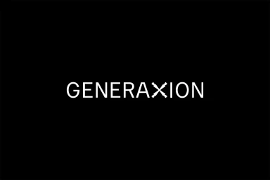 White Generaxion typography centered on a solid black background.