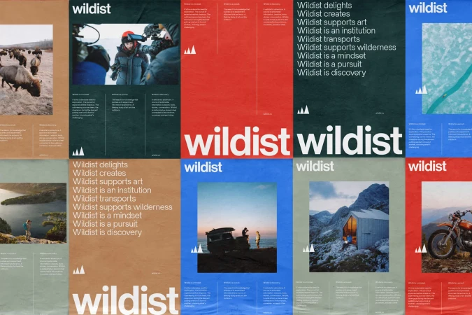 Collection of Wildist magazine covers showcasing adventure, nature, and outdoor themes with photographs and typography.