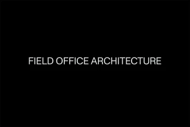 White uppercase typography spelling Field Office Architecture centered on a solid black background.
