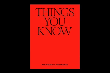 Bold red book cover featuring prominent black serif typography reading Things You Know against a vibrant background
