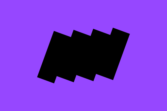 Abstract geometric design with black steps on a purple background, creating a simple yet visually striking composition.
