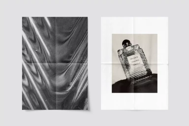 Two folded posters showcasing Solento organic tequila brand identity with grain texture and product photography.