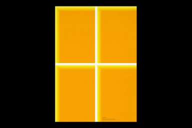 Minimalist graphic design featuring four golden yellow recessed panels separated by clean white intersecting lines.