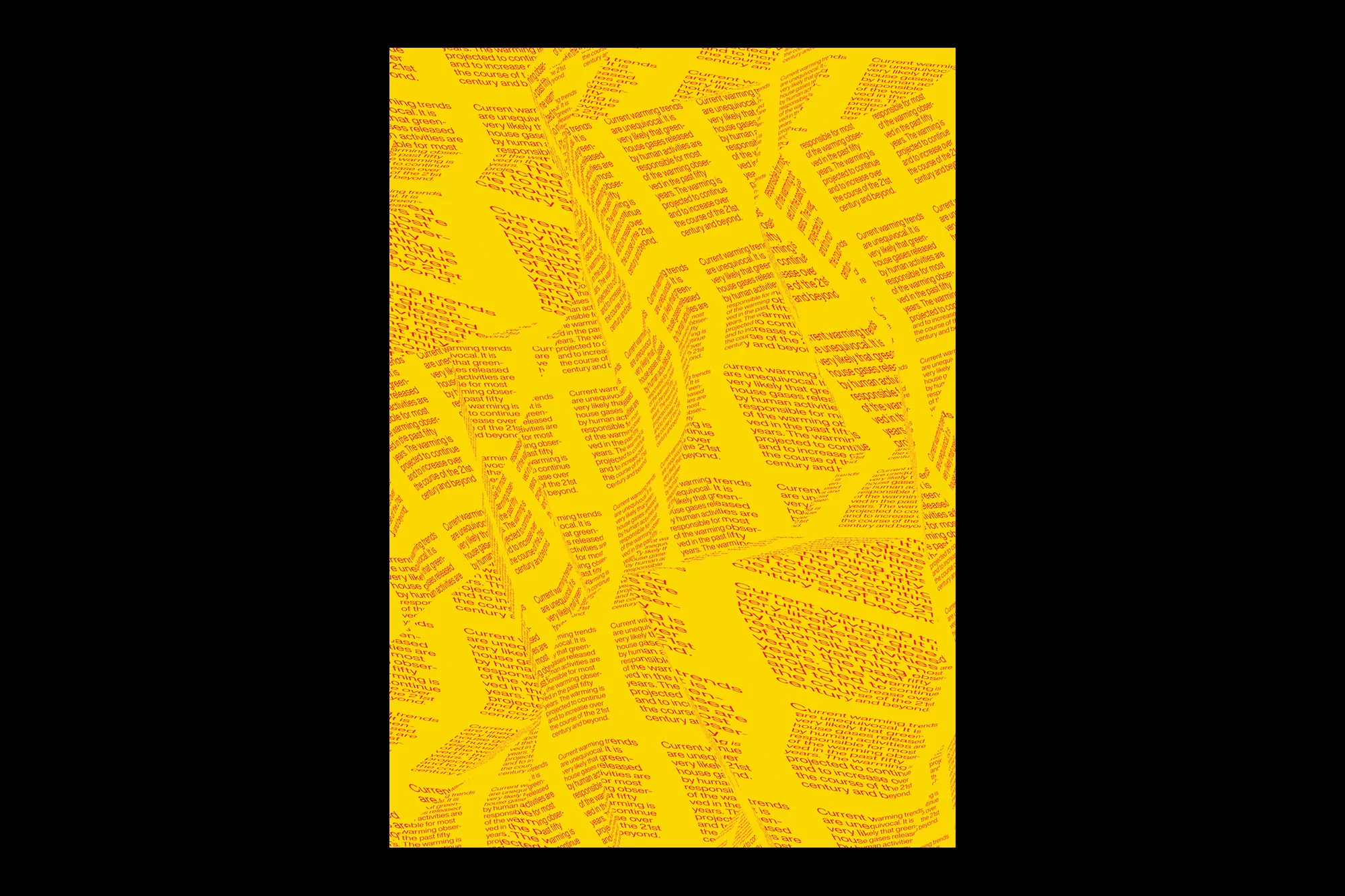 Abstract background with dense, overlapping text patterns in shades of yellow and orange, creating a textured, dynamic visual effect.