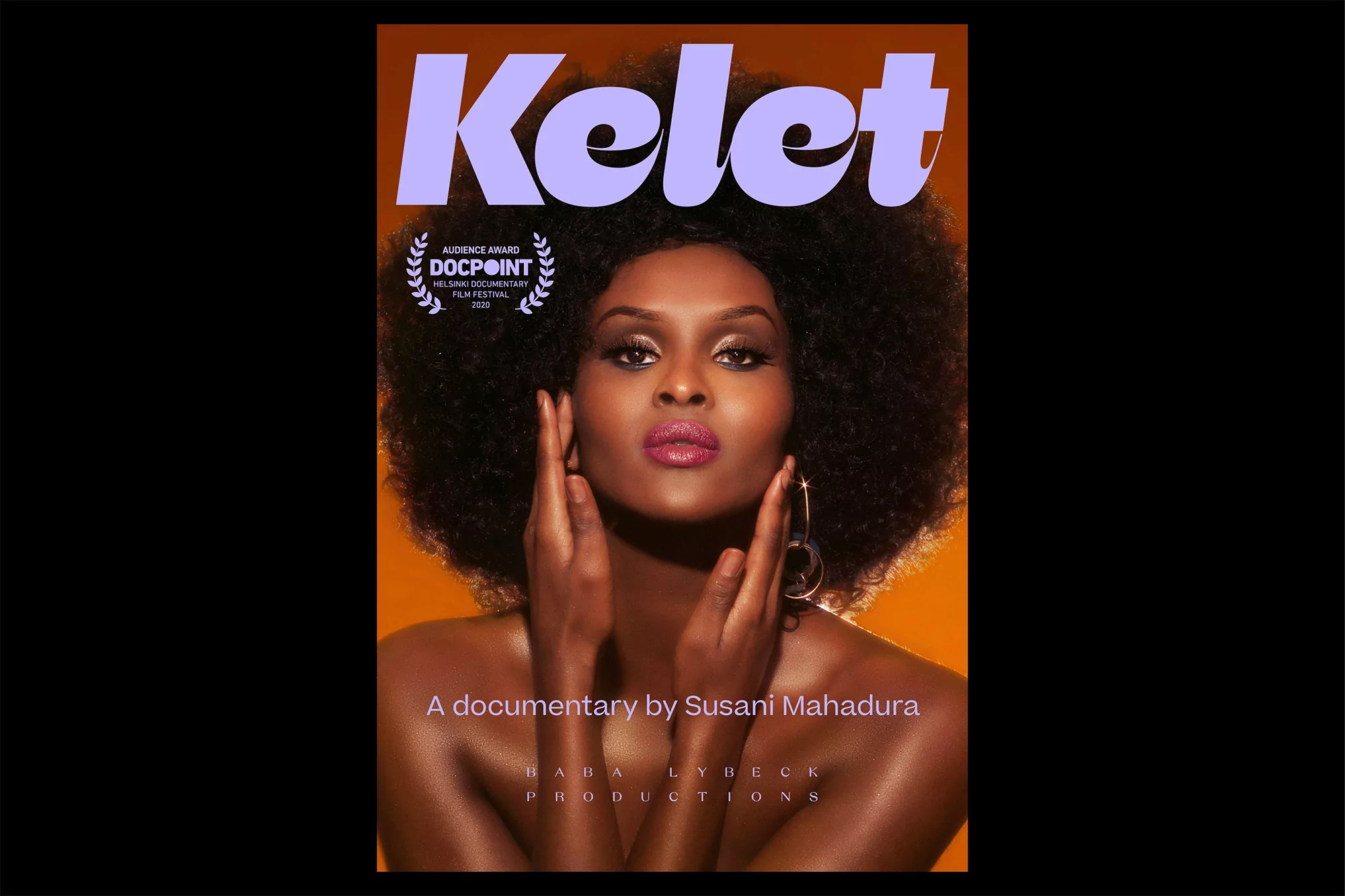 A magazine cover featuring a portrait of an African American woman with dark hair, large hoop earrings and orange background.