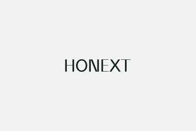 Honext brand identity wordmark logo centered on a light grey background