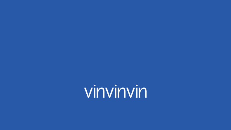 White lowercase typographic brand logo vinvinvin centered against a solid royal blue background.