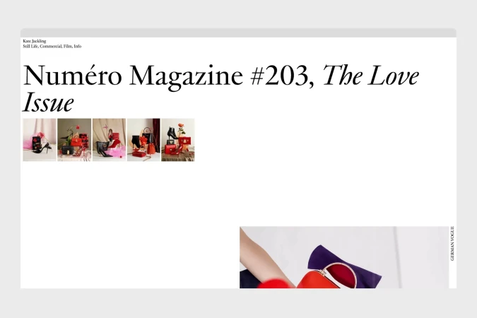 Numero Magazine #203 'The Love Issue' still life features handbags, shoes, and roses in a photo studio with a neutral color palette.
