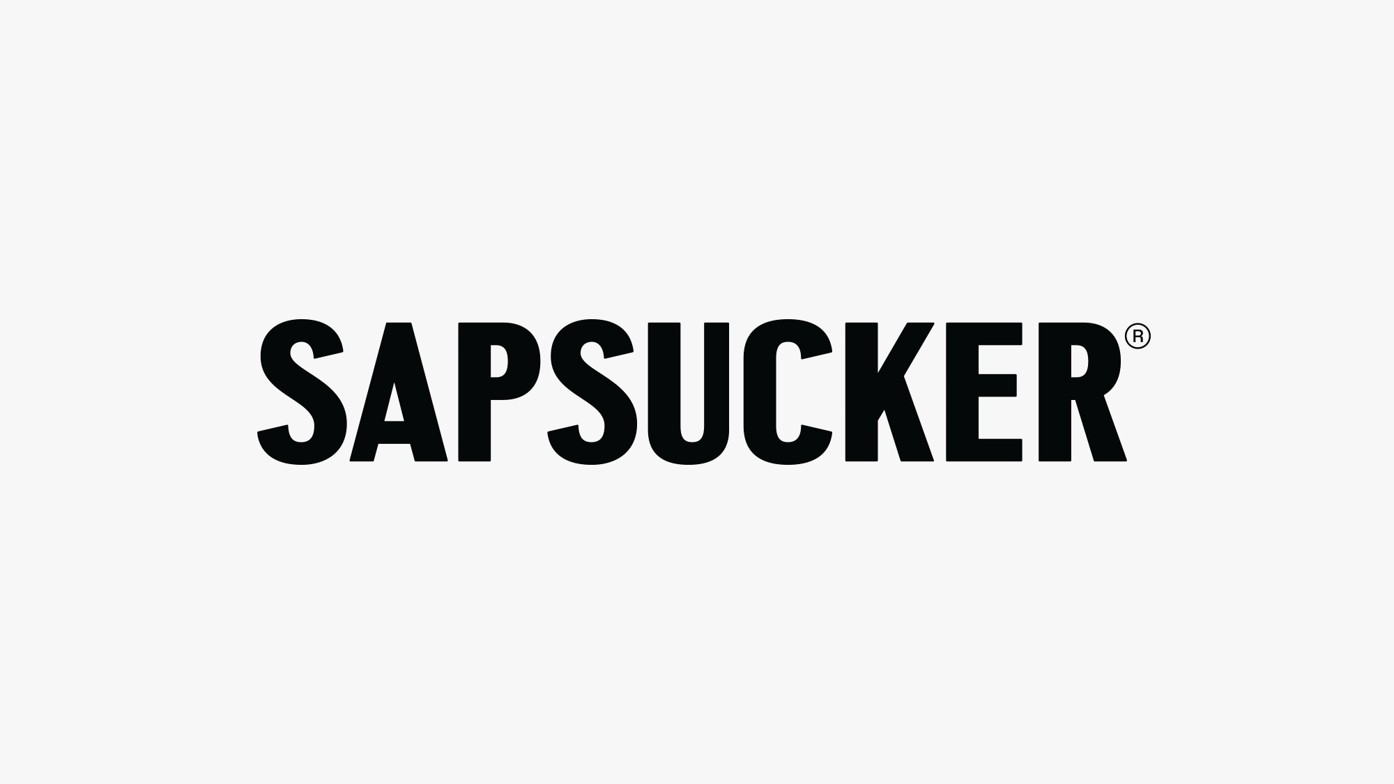 Sapsucker logo displayed in black text over a white background. The brand name is bold and capitalized, centered in the image.