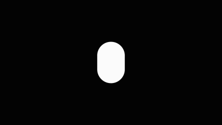 Minimalist graphic design brand identity for Keepy featuring a white pill shape centered on a solid black background.