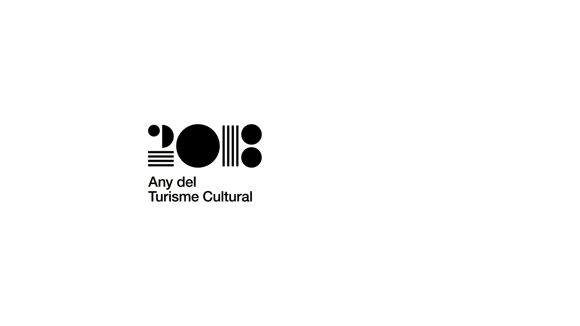 Logo for Any del Turisme Cultural featuring stylized typography and geometric shapes on a white background; text is minimal and modern.