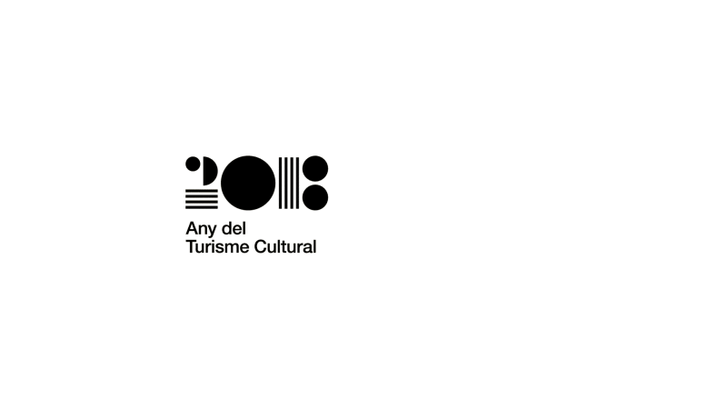 Logo for Any del Turisme Cultural featuring stylized typography and geometric shapes on a white background; text is minimal and modern.