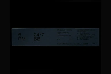 Typography and branding design for 5PM by Plus Murs and Bureau Borsche featuring clean layout against a dark background