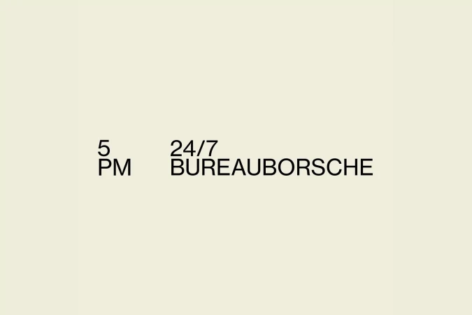 Minimalist graphic design brand identity layout with black typography on a solid beige background