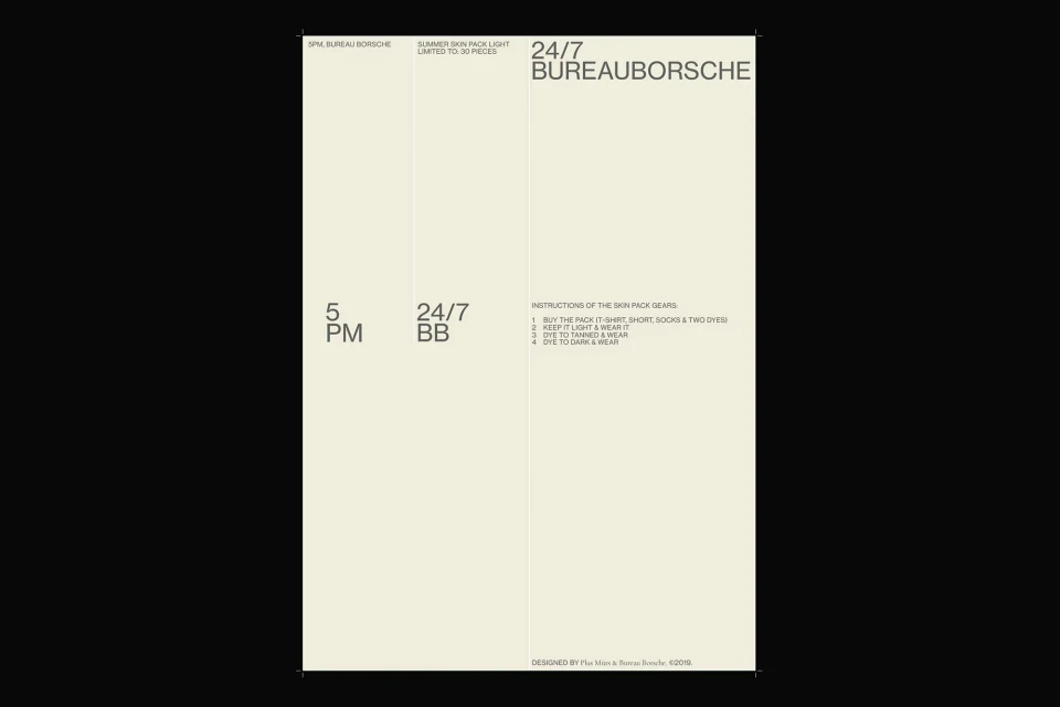 Minimalist graphic design featuring text elements in black on a cream background, with typography and layout for a contemporary look.