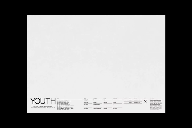 Poster-style image features the word 'Youth' and an array of numbers, codes, and signatures on a neutral background.