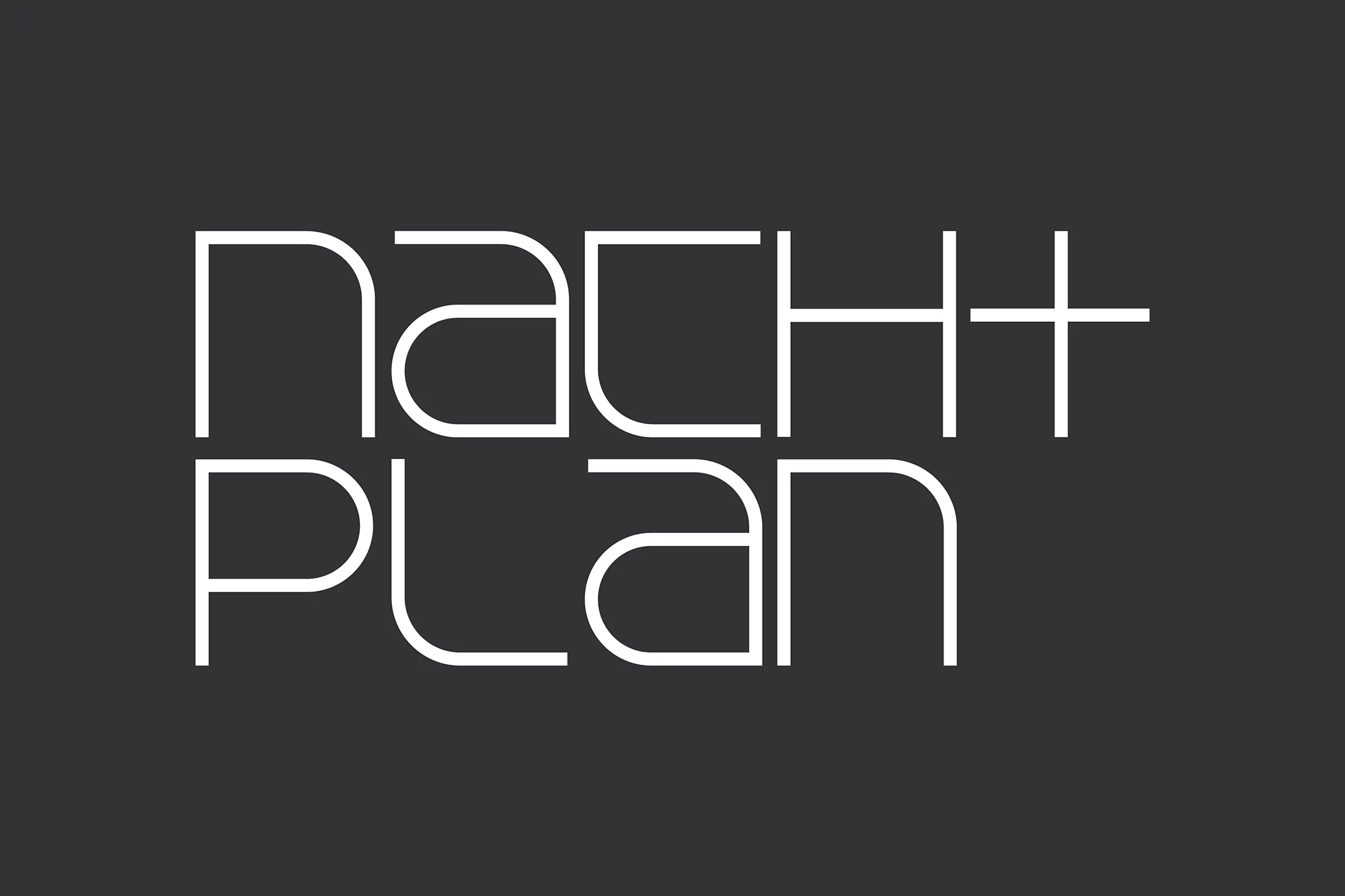 Minimalist graphic design featuring white sans-serif typography against a solid dark gray background for a modern, clean aesthetic.