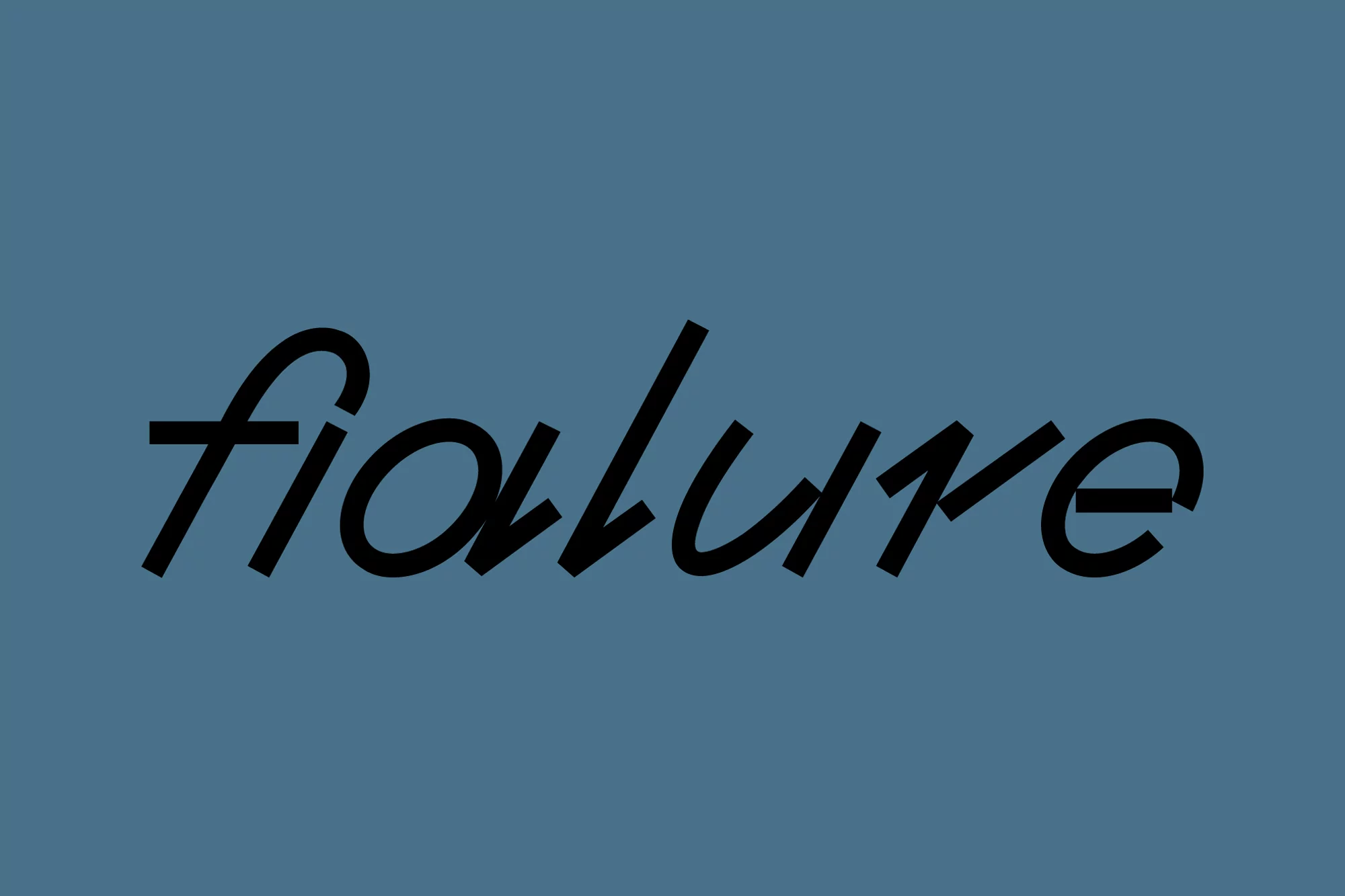 Stylized typography of the word 'failure' is displayed in black script on a medium grayish-blue background, presented in a horizontal layout.