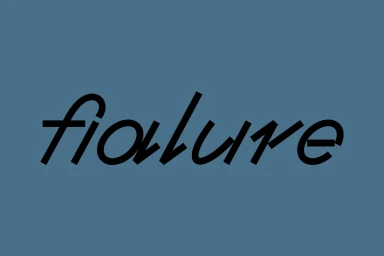 Typography logo featuring the word fialure in lowercase black lettering against a solid blue background.