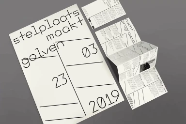 Graphic design brand identity project by Corbin Mahieu for Stelplaats featuring custom typography layouts