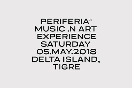 Minimalist graphic design poster for Festival Periferia featuring centered bold black typography on a solid light grey background.
