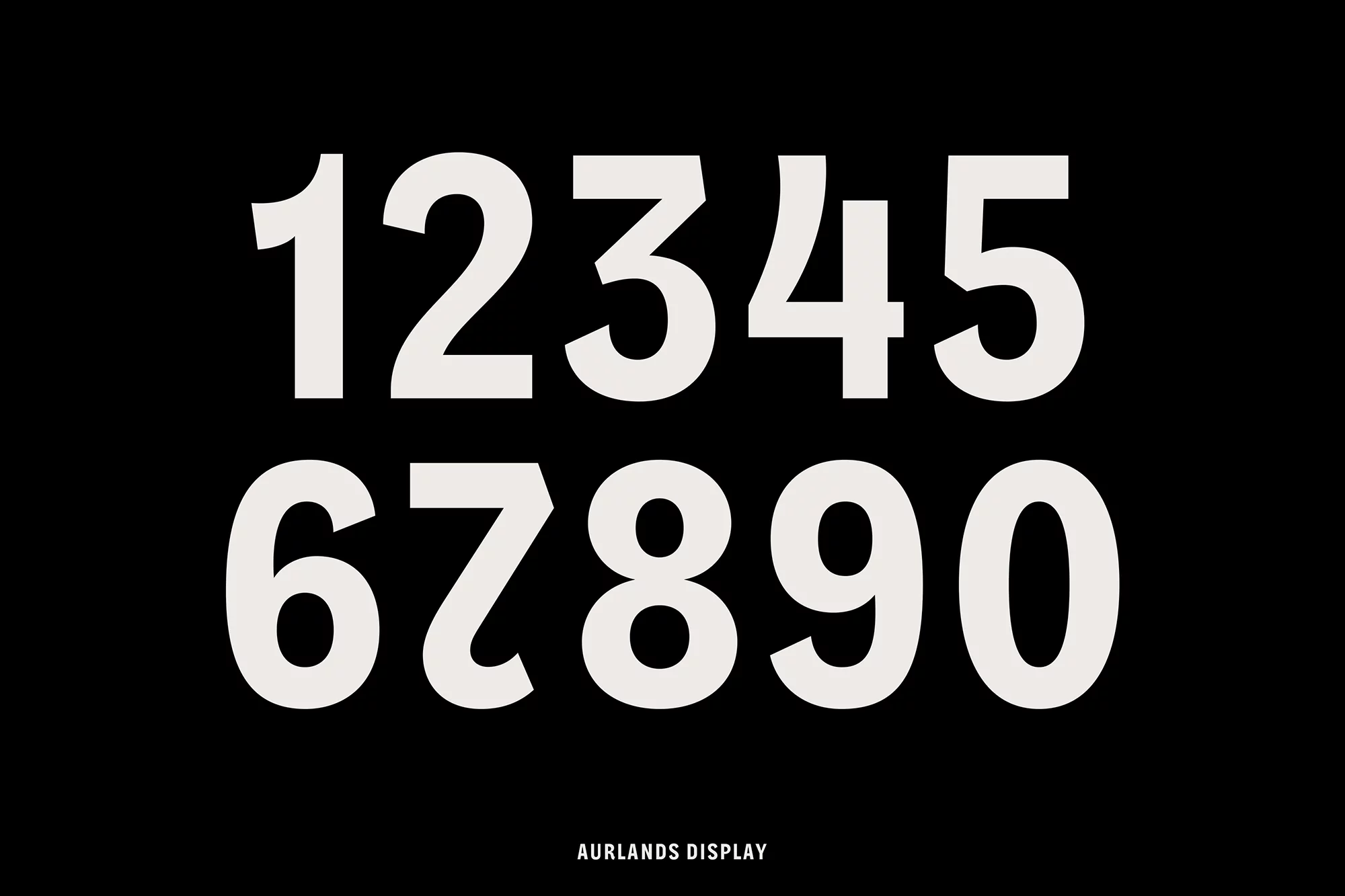 Numbers 1-9 in a clean, minimalist layout against a black background, perfect for graphic design and typography projects.