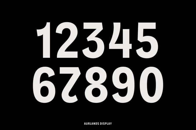 Numbers 1-9 in a clean, minimalist layout against a black background, perfect for graphic design and typography projects.