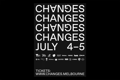 Black poster featuring white bold typography displaying Changes branding and festival details for July 4-5