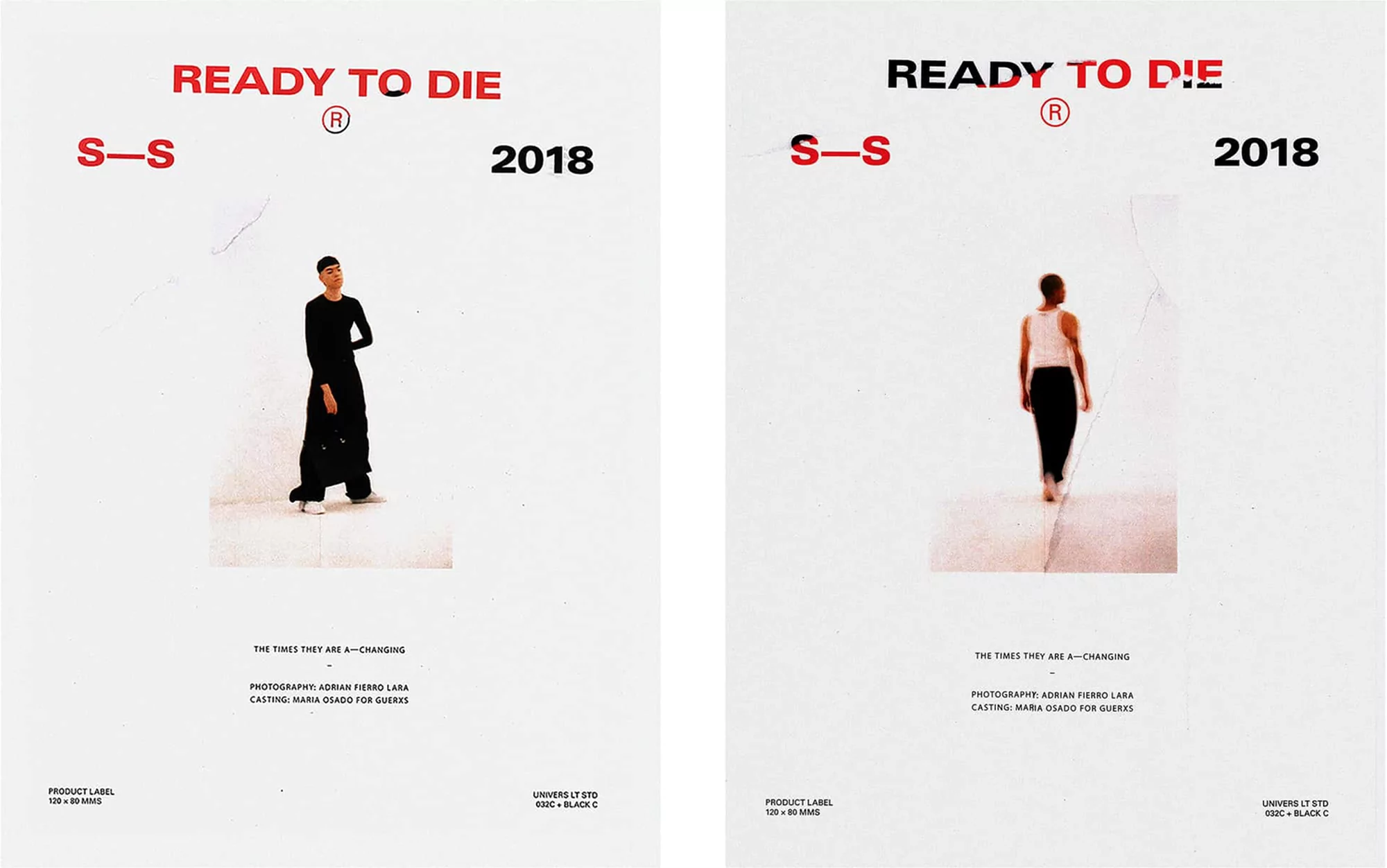 Two fashion magazine covers. On the left, a model in a long black dress. On the right, a model in a white top and black pants.