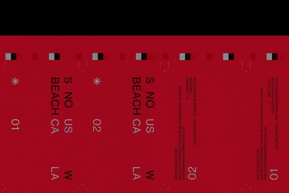 Red graphic background with white text featuring company contact information, including address, website and personnel contacts.