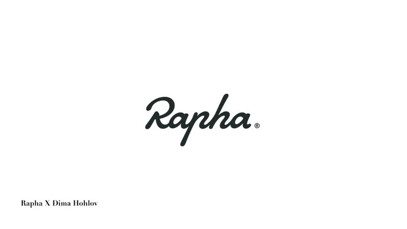 Rapha logo in black against a white background. Brand logo design for cycling apparel, clean and minimalist design.