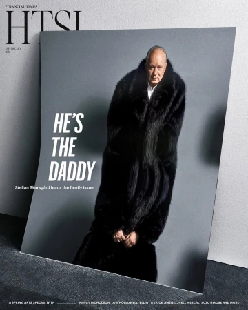 Magazine cover featuring a man in a fur coat, promoting the family issue. The Financial Times logo is at the upper corner.