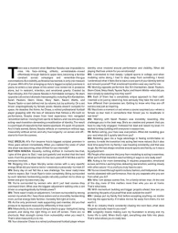 Editorial interview page with printed multi-column text columns and large drop cap for Maximum Matthew feature.