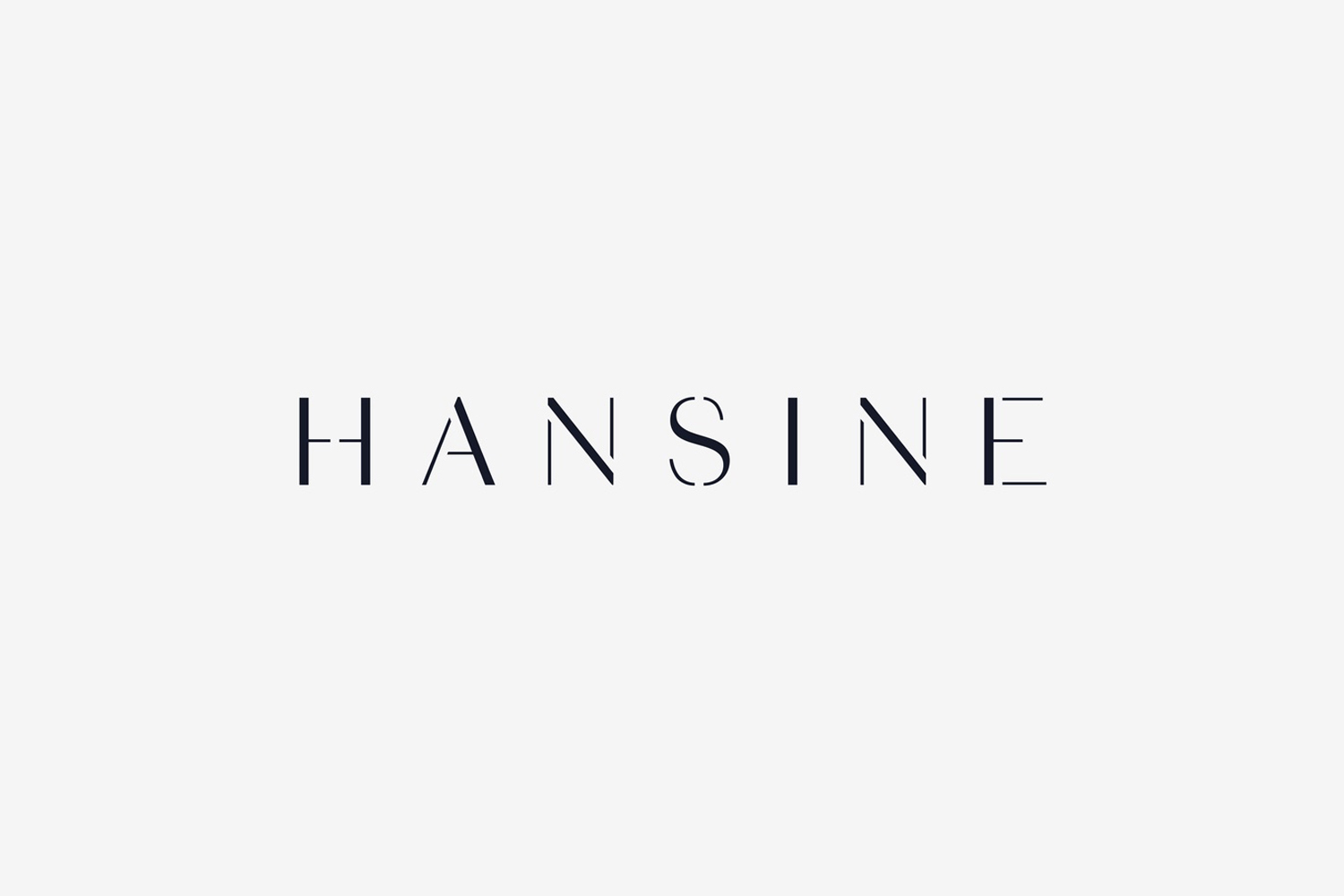 Minimalist black typographic brand logo spelling HANSINE centered on a plain white background.