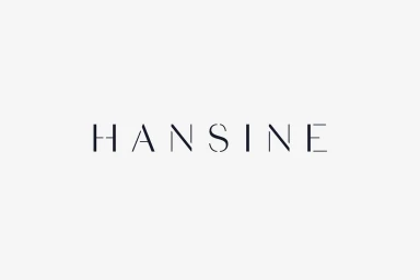 Minimalist black typographic brand logo spelling HANSINE centered on a plain white background.