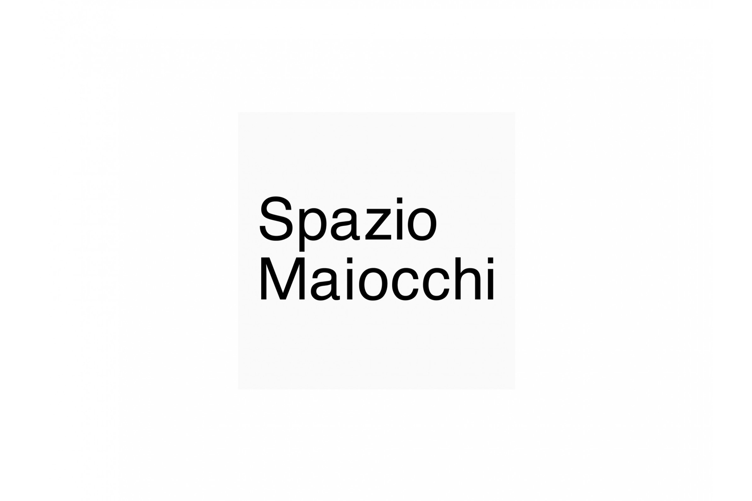 Black sans-serif typography reading Spazio Maiocchi centered on a clean white background