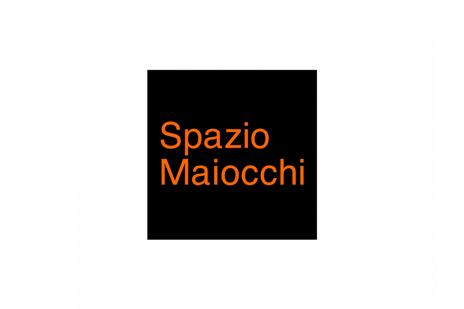 Black square logo with orange text reading Spazio Maiocchi on a white background