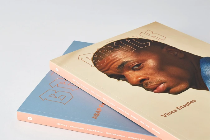 Two stacked Brick Magazine issues featuring portrait covers on a plain white background