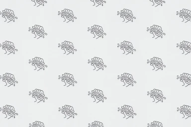 Repeating black line illustration pattern of a hand holding a layered sandwich on light grey background