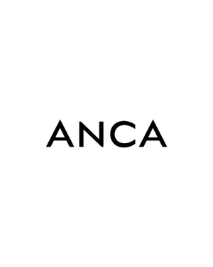 Black text logo spelling ANCA centered on a minimalist plain white background