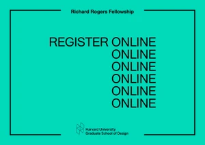 Graphic design poster featuring bold black typography with repeated word online on a bright turquoise background