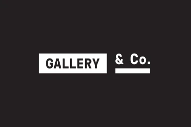 Gallery and Co brand identity logo featuring white text on a dark background designed by Foreign Policy.