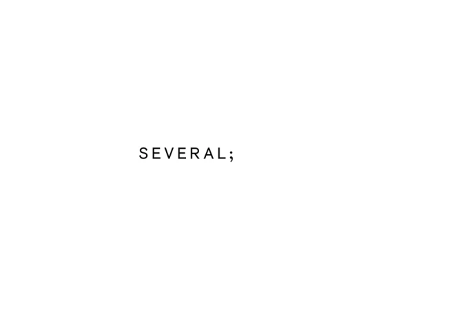 Minimalist graphic design showcasing clean black typography featuring the brand name Several on a plain white background.