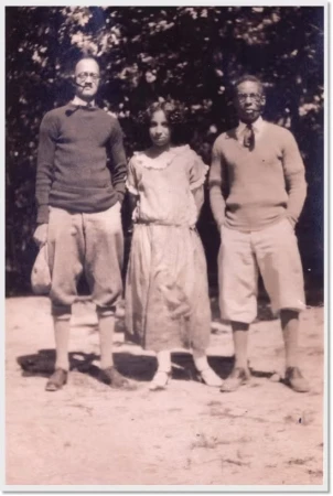 Three people standing outdoors against a leafy backdrop for the Polo Ralph Lauren Oak Bluffs spring ad campaign photographed by Nadine Ijewere.