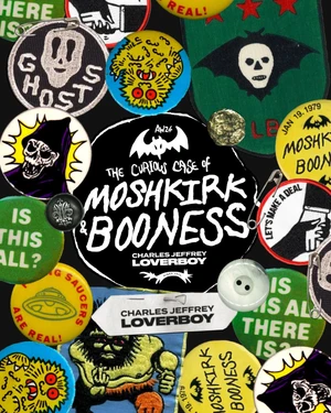 Collage of colorful badges, embroidered patches, and buttons featuring illustrations and typography on a dark background.