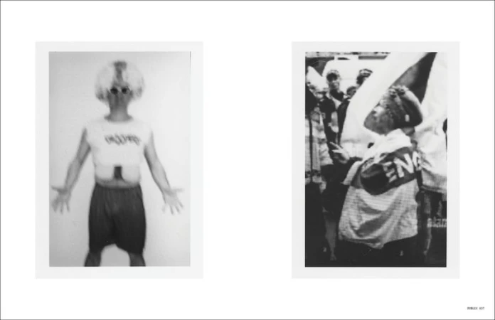 Two black and white photographic portraits displayed side by side on a white page layout by PUBLIC Editions